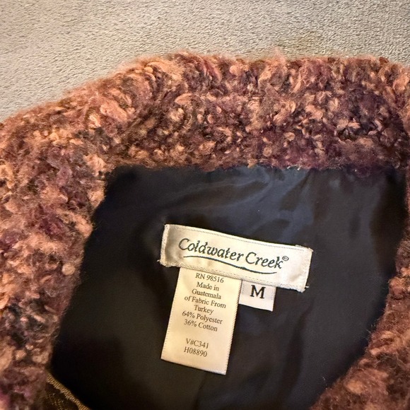 Coldwater Creek Tiger Print Tapestry Vest Fuzzy Collar Sleeveless Womens Medium - Picture 3 of 8